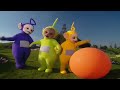 Teletubbies Walking Together With Their Favorite Things UK Version