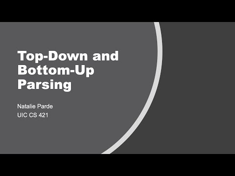 Top-Down and Bottom-Up Parsing