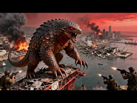 Bio-monster escapes, slaughters island, Scientist ignites save daughter.