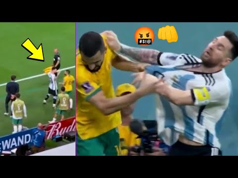 ANGRY MOMENT,🤬👊 Messi Fight vs Australian Player in Match Argentina