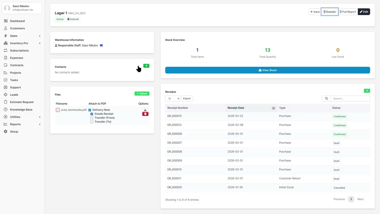 Warehouses - Inventory Pro - Multi-Warehouse Inventory Management for Perfex CRM