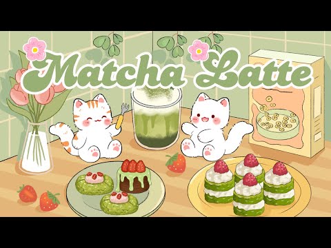 Cafe Music 🍵🍓Matcha Latte 🍪1 Hour Cafe Song🎐Stream cafe🌼cute & relaxing🍰 Make Your Day Better🍬