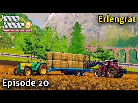 FS19 Timelapse - Alpine DLC Erlengrat Ep 20  SOYBEAN STRAW IS GOOD MONEY