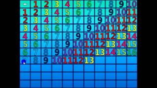 Subtracting 1 to 10 on the Subtraction Chart
