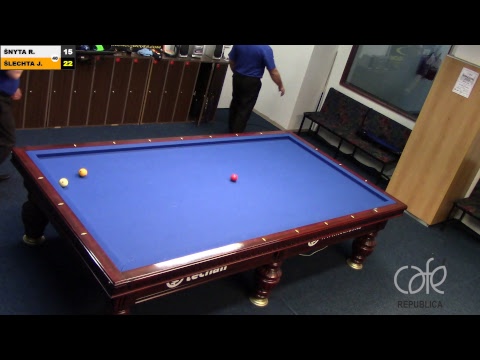 Czech 3-cushion league D2 - 6th round - Jan ŠLECHTA  vs  Radek ŠNYTA