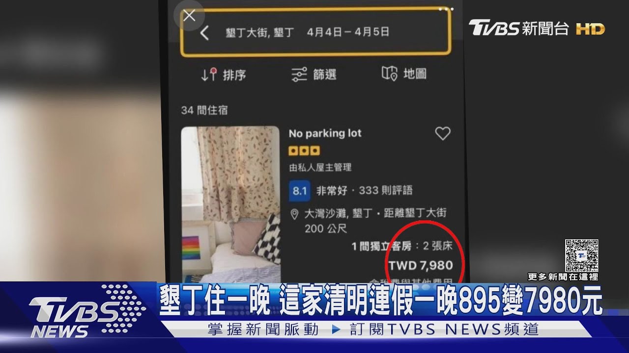 墾丁住一晚 這家清明連假一晚895變7980元