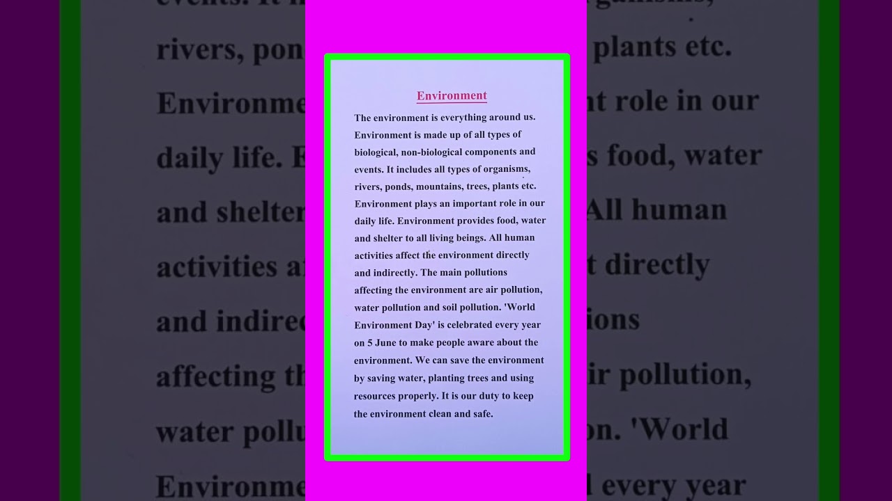 Essay On Environment in English | Environment Essay in English | Short Essay On Environment