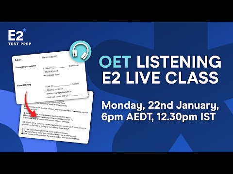 FREE OET Listening LIVE Online Class - Sample Questions & Answers!
