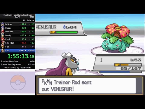 Pokemon Heart Gold Any% Speedrun in 1:57:22 [Current World Record]