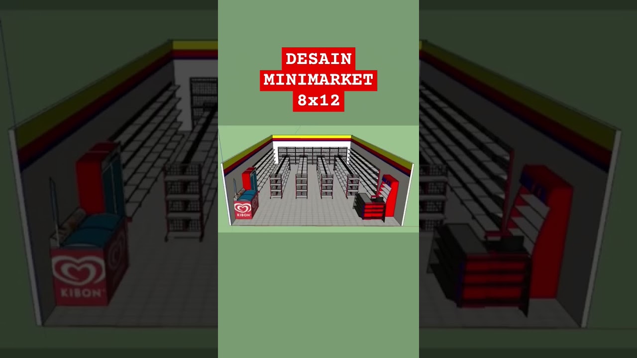 DESAIN MINIMARKET UKURAN 8 METER X 12 METER #shorts