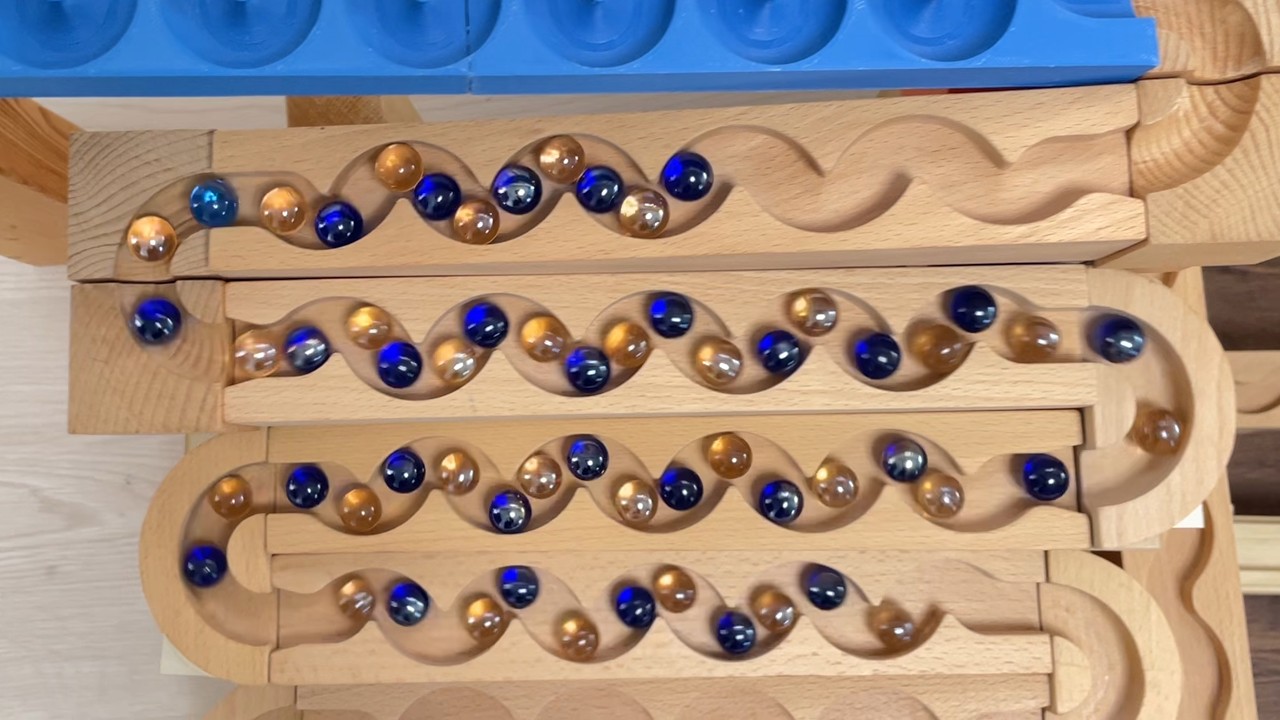 Marble Run Race ASMR ✨ 3D printed track + Snake-shaped wooden track + square track