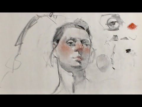 Drawing-Charcoal and Conte-Female Portrait