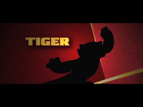 Kung Fu Panda 2008 trailer frame: Po stares up at the Jade Palace steps as drums and bamboo flutes rise