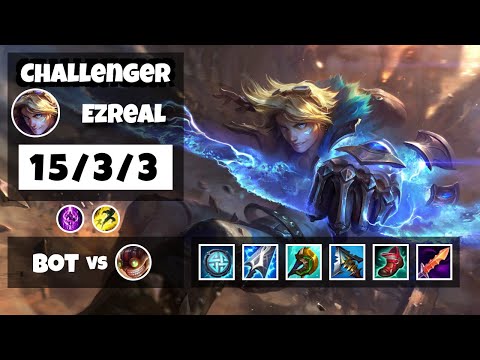 Ezreal Bot Lane 11.18 Challenger Gameplay Replay S11 (15/3/3) - KOREAN