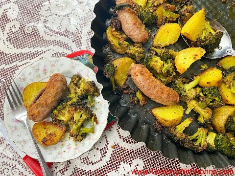 Roasted Sausage with Broccoli & Potatoes  - Rossella's Cooking with Nonna