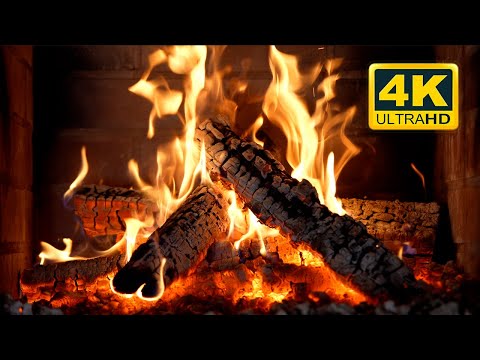 ???? Cozy Fireplace 4K (12 HOURS). Relaxing Fireplace with Crackling Fire Sounds. Fireplace Burning 4K