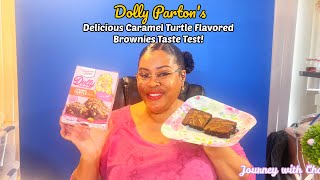 DOLLY PARTON'S CARAMEL TURTLE BROWNIES TASTE TEST! COME SEE MY REVIEW!
