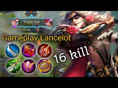 Gameplay|√ lancelot 16 kill No mercy! Top global lancelot by •NOoBQuen~Mobile legends