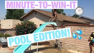 Minute to Win It Challenge: POOL EDITION! | CurlSisters TV