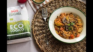 Recetas de Arroz Brillante Arroz con champiñones y verduras en wok anuncio