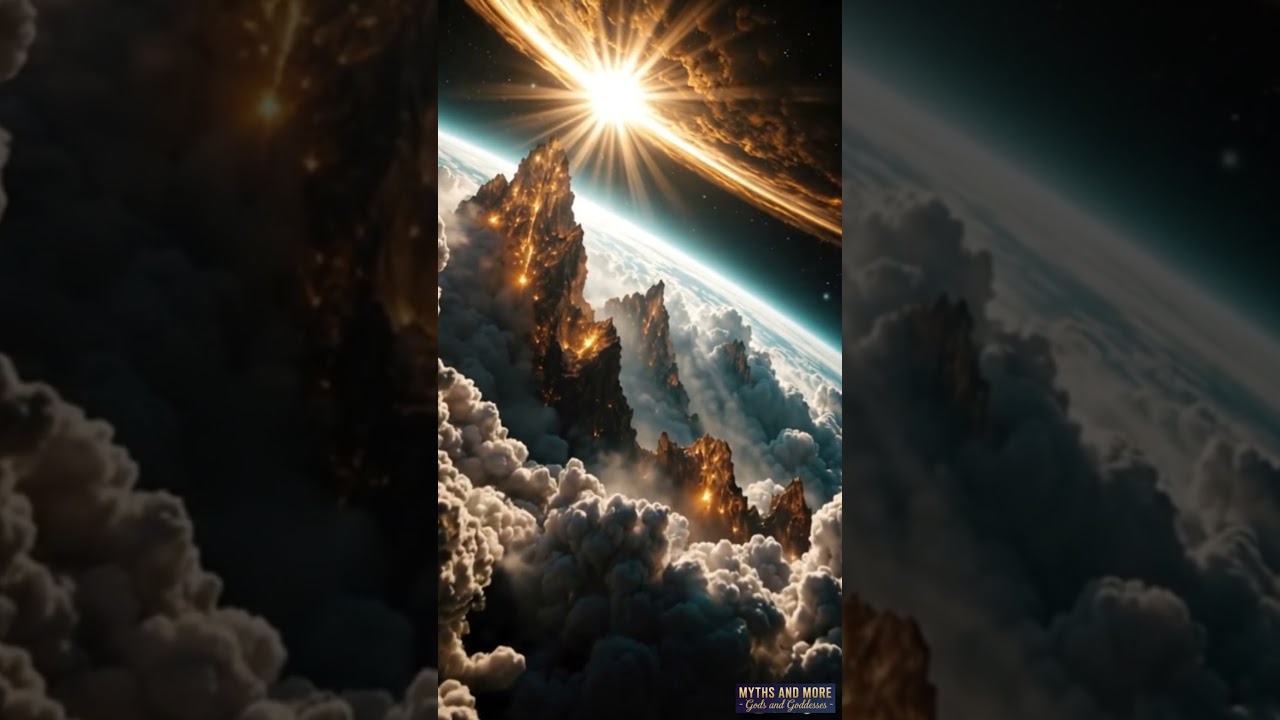 Golden Peaks Above The Clouds - Stunning AI-Generated Space Fantasy Landscape Video