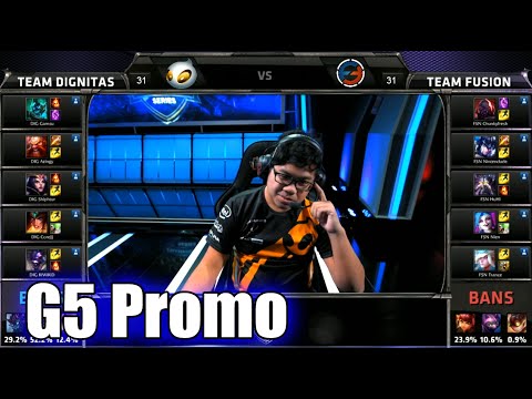 Dignitas vs Fusion | Game 5 S5 NA LCS Summer 2015 Promotion Tournament | DIG vs FSN G5 60FPS