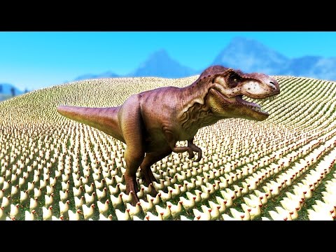 GIANT T-REX CRUSHES CHICKENS - UEBS - Ultimate Epic Battle Simulator