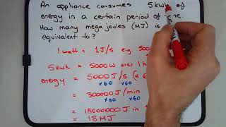 How to convert electrical energy from kilowatt-hours (kWh) to Megajoules (MJ)