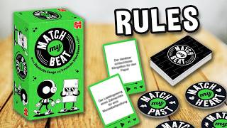 How to play MATCH MY BEAT party music game (official rules, instructions,  gameplay) Spielregeln TV