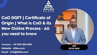 CoO DGFT | Certificate of Origin | What is CoO & its New Online Process - All you need to know