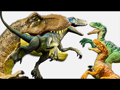 GIANT Jurassic World T-Rex vs. Angry Raptors! Epic Camp Cretaceous Dinosaur Toy Battle 🔥