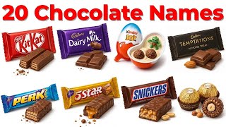 20 Chocolate Names for Kids 🍫 | Learn Chocolate Names in English | Kids Learning Video