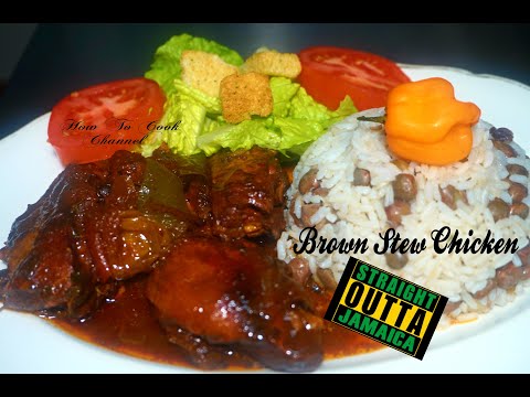 Let Cook Jamaican Authentic Brown Stew Style Chicken With Rice & Peas Recipe