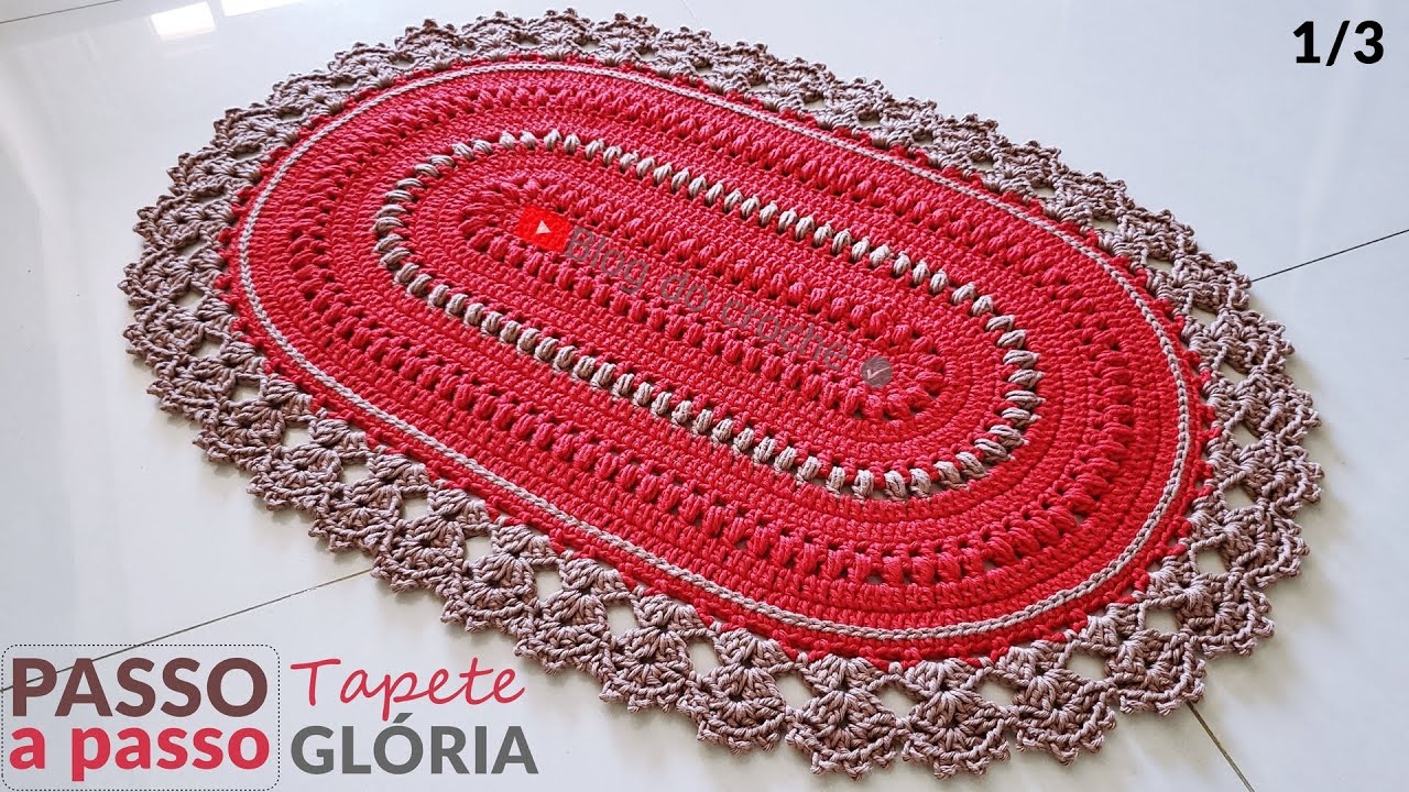 GLORIA Rug - OVAL crochet rug step by step 1/3