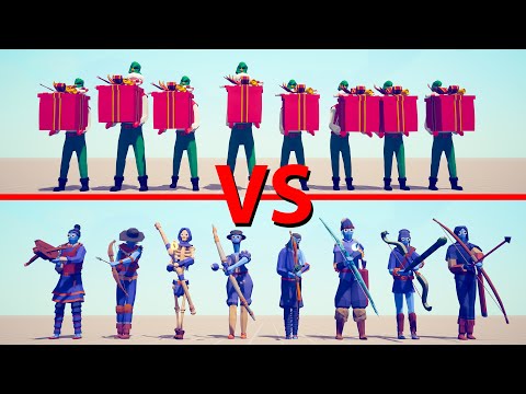 PRESENT ELF Team vs ARCHERS Team - Totally Accurate Battle Simulator TABS