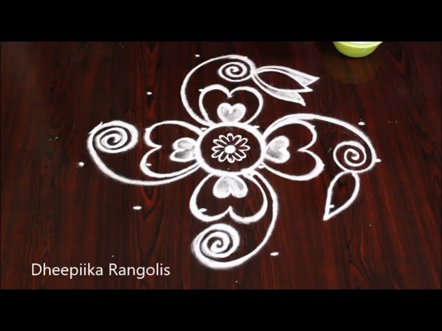 Freehand muggulu festival rangoli design by dheepiika - video 2