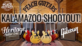 Video thumbnail for Kalamazoo Shootout: Heritage H-535 & Gibson ES-335 by Peach Guitars