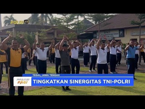 PERKUAT SINERGITAS, POLRES TEGAL KOTA GELAR OLAHRAGA BERSAMA TNI POLRI