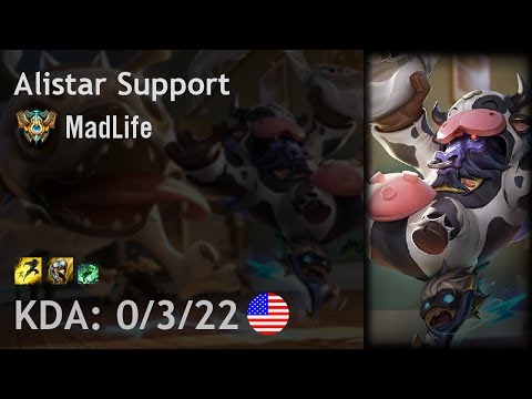 Alistar Support vs Tahm Kench - MadLife - NA Challenger Patch 7.13