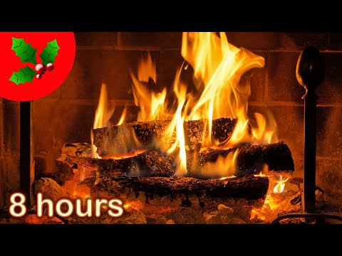 ✰ 8 HOURS ✰ Christmas FIREPLACE ✰ ACOUSTIC GUITAR ♫ ☆ Christmas Music Instrumental ♫ YULE LOG