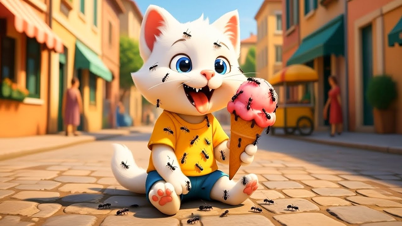 😾🕷️AI Cat Story: Cute Kitten Has Trouble While Eating Ice Cream #aicat#cat#catstory#catai