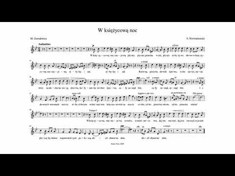 ♫ S. Niewiadomski - W księżycową noc | Linia melodyczna z akompaniamentem
