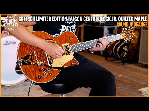 Gretsch Limited Edition Falcon Centre Block Jr. Quilted Maple Roundup Orange image 12