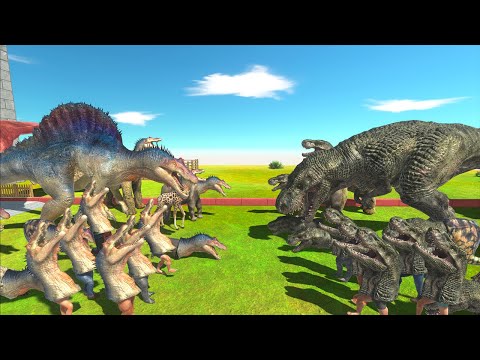 Fake Spinosaurus VS Fake T-rex - Animal Revolt Battle Simulator