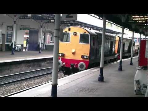 DRS 20312 AND 20308 ARRIVE AT CHELTENHAM SPA WITH 6M56 FLASKS 100512