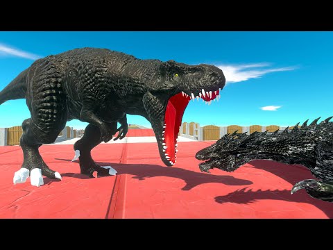 DARK T-REX vs DARK DRAGON DEATH CLIMB - Animal Revolt Battle Simulator