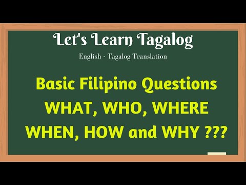 English Tagalog Commonly Used Words | Filipino Questions  Who What When Where Why How| Learn Tagalog