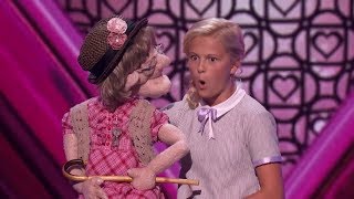 Watch! Darci Lynne's NAUGHTY Old lady Puppet SERENADES Simon Cowell
