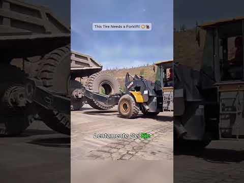 This Tire Needs a Forklift#Forklift #MassiveTires #GiantTire #MiningTrucks #truckmaintenance