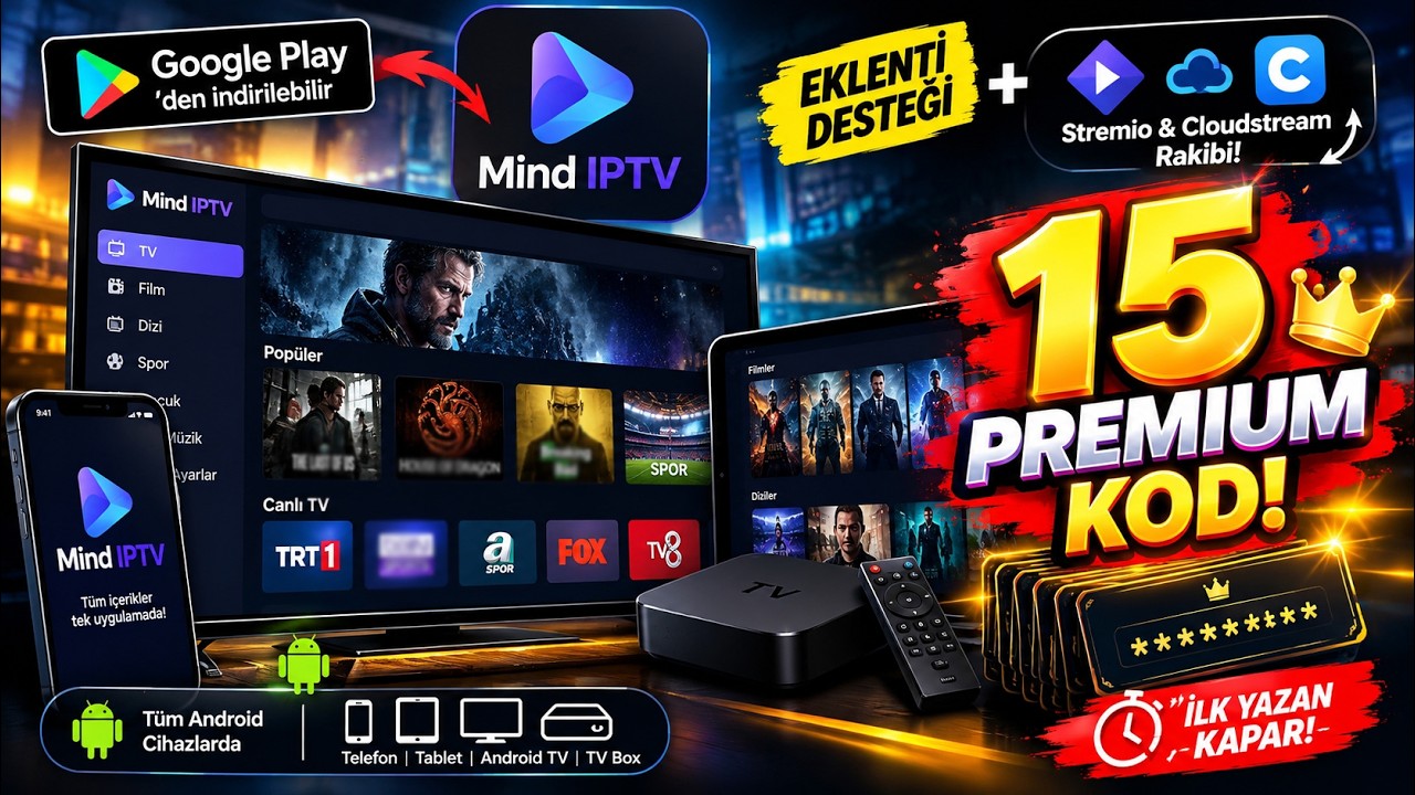 Stremio ve CloudStream'e Rakip IPTV Uygulaması! 🔥 15 PREMIUM KODU VAR!